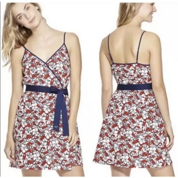 Vineyard Vines for Target Women's Hibiscus Whale V-Neck Wrap Dress Sz XS - Picture 7 of 14